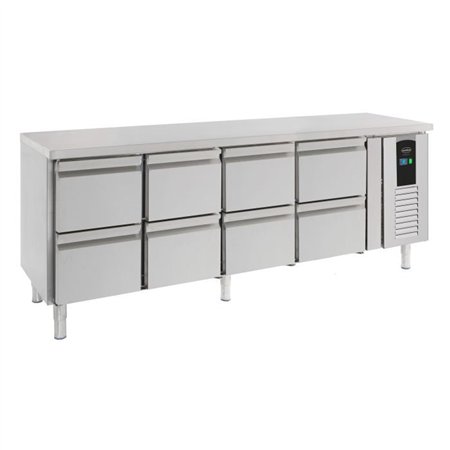 Masă refrigerată, 8 sertare, linie energetică, 700 REFRIGERATED COUNTER 8 DRAWERS ENERGY LINE, Combi Steel