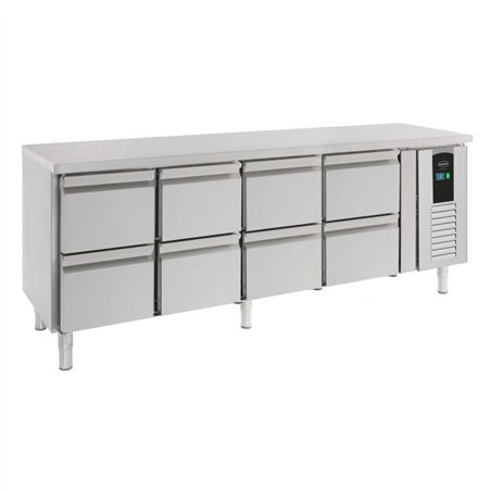 Masă refrigerată, 8 sertare, linie energetică, 700 REFRIGERATED COUNTER 8 DRAWERS ENERGY LINE, Combi Steel