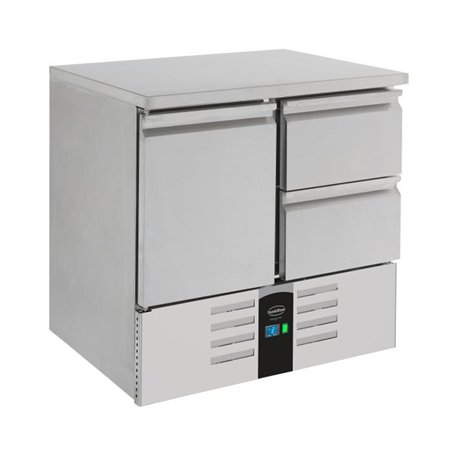 Masă refrigerată, 1 ușă, 2 sertare, cu evaporator, Energy Line, Combi Steel