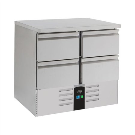 Masă frigorifică, 4 sertare, linie energetică, echipată cu evaporator, Combi Steel