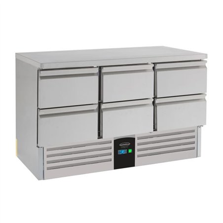 Masă frigorifică, 6 sertare, linie energetică, echipată cu evaporator, Combi Steel