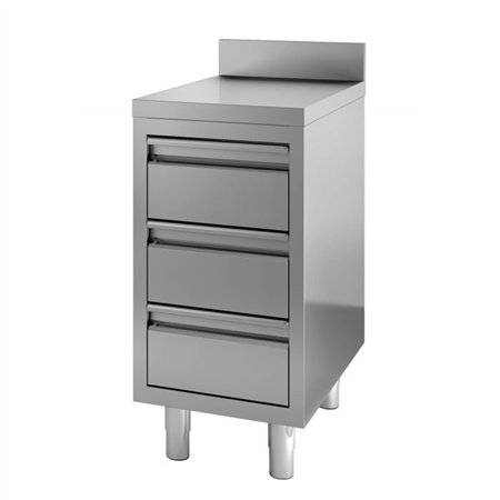 Masă de lucru cu sertare, 700 WORKTABLE WITH DRAWERS UPSTAND 600, Combi Steel