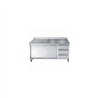 Masă de lucru cu uși glisante și sertare, 1800 mm, Combi Steel