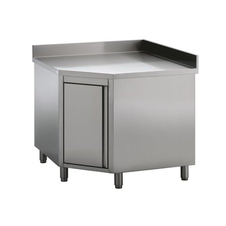 Masă de lucru colțară cu ușă, Combi Steel