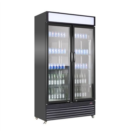 Vitrină frigorifică cu 2 uși din sticlă, BEZ-780 GD BLACK, Combi Steel