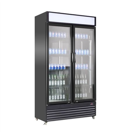 Vitrină frigorifică cu 2 uși din sticlă, BEZ-780 GD BLACK, Combi Steel