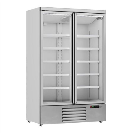Vitrină frigorifică frigorifică, 2 uși din sticlă, JDE-1000R, Combi Steel