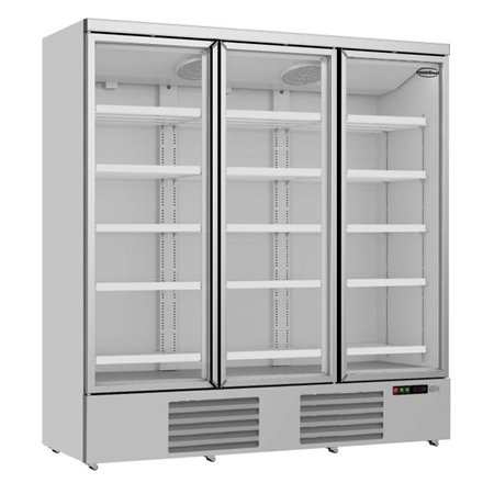 Vitrină frigorifică frigorifică cu 3 uși din sticlă, JDE-1530R, Combi Steel