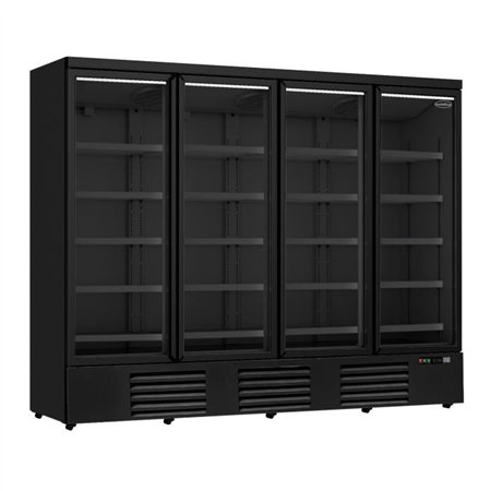 Vitrină frigorifică cu 4 uși din sticlă, negru, JDE-2025R BL, marca Combi Steel