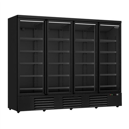 Vitrină frigorifică cu 4 uși din sticlă, negru, JDE-2025R BL, marca Combi Steel