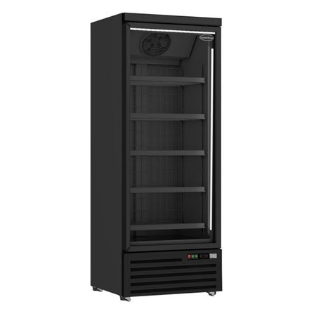 Congelator cu ușă din sticlă, 1 ușă, negru, JDE-600F BL, Combi Steel
