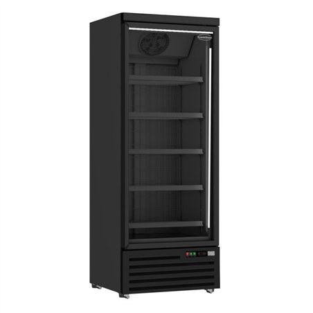 Congelator cu ușă din sticlă, 1 ușă, negru, JDE-600F BL, Combi Steel