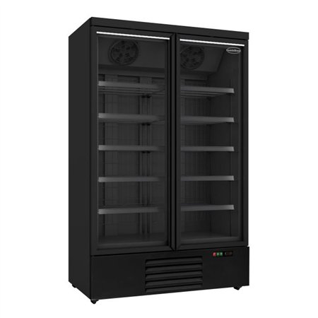 Congelator cu 2 uși din sticlă, negru, JDE-1000F BL, Combi Steel