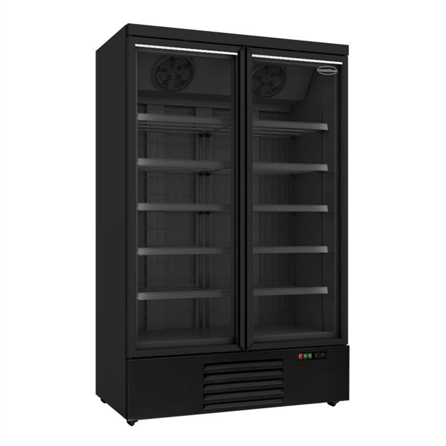 Congelator cu 2 uși din sticlă, negru, JDE-1000F BL, Combi Steel