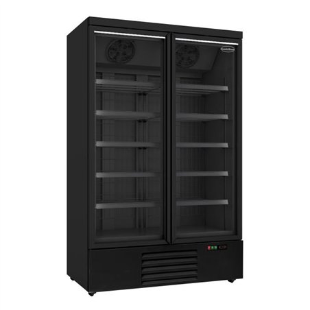 Congelator cu 2 uși din sticlă, negru, JDE-1000F BL, Combi Steel