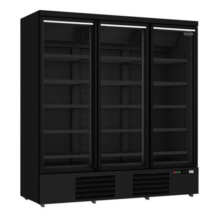 Congelator cu 3 uși din sticlă, negru, JDE-1530F BL, marca Combi Steel