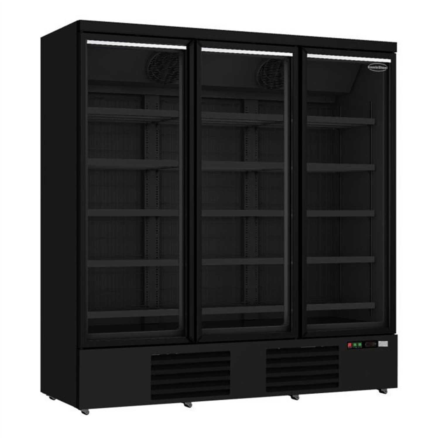 Congelator cu 3 uși din sticlă, negru, JDE-1530F BL, marca Combi Steel