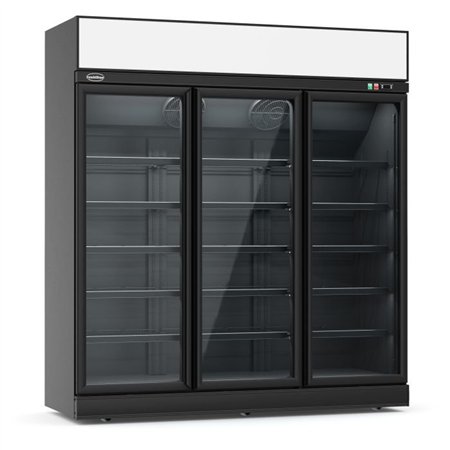 Congelator cu 3 uși din sticlă, negru, INS-1530F BL, Combi Steel