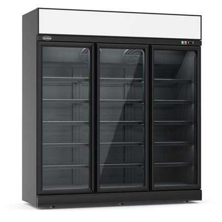 Congelator cu 3 uși din sticlă, negru, INS-1530F BL, Combi Steel
