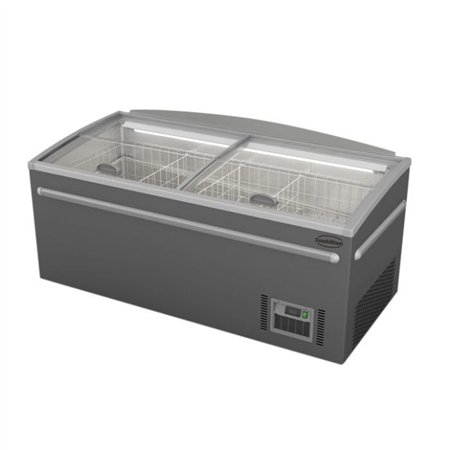 Ladă frigorifică pentru supermarket, cu capacitate mare, dezghețare automată, model GREY HEAD ELEMENT, Combi Steel