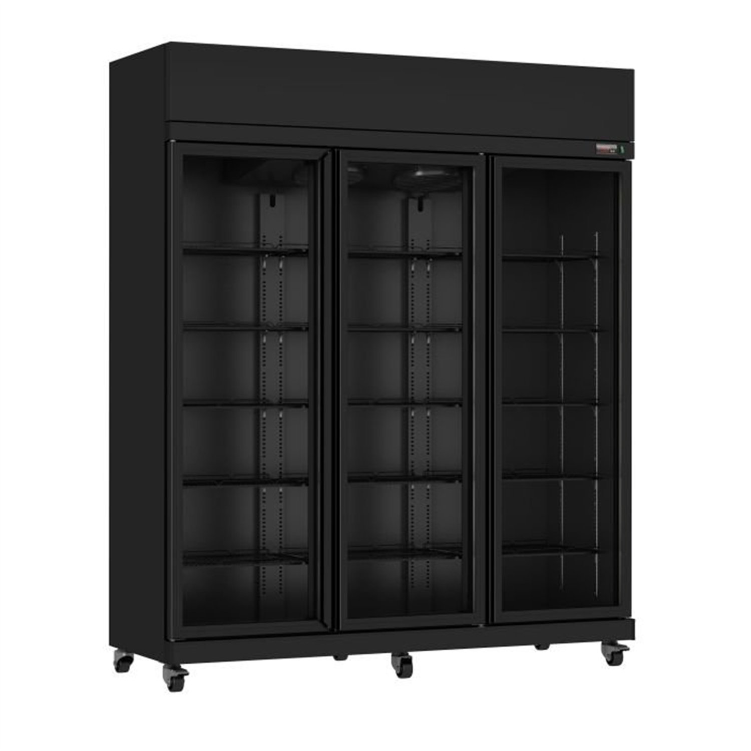 Vitrină frigorifică frigorifică, 3 uși din sticlă, negru, IRM-1180R BL, Combi Steel