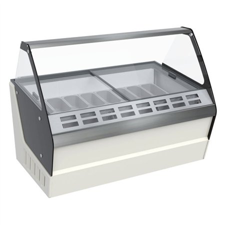 Vitrină frigorifică pentru înghețată, 16 compartimente x 5 litri, HAWAI 16X 5LTR, Combi Steel