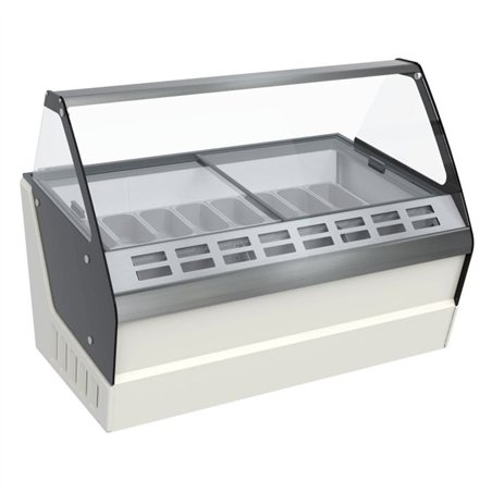 Vitrină frigorifică pentru înghețată, 16 compartimente x 5 litri, HAWAI 16X 5LTR, Combi Steel