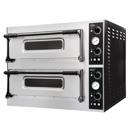 Cuptor pentru pizza, dublu, 2 x 4 tăvi, Combi Steel
