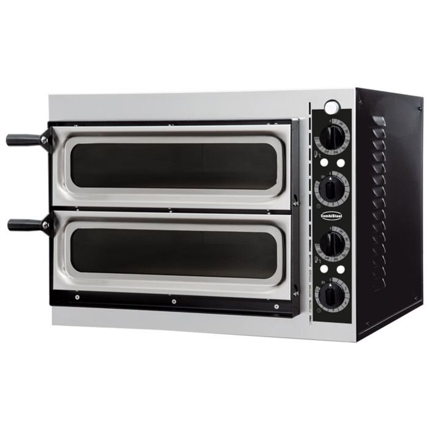 Cuptor pentru pizza, cu feronerie dublă, 2 niveluri, PIZZA OVEN DOUBLE WINDOW 2 x 1, Combi Steel