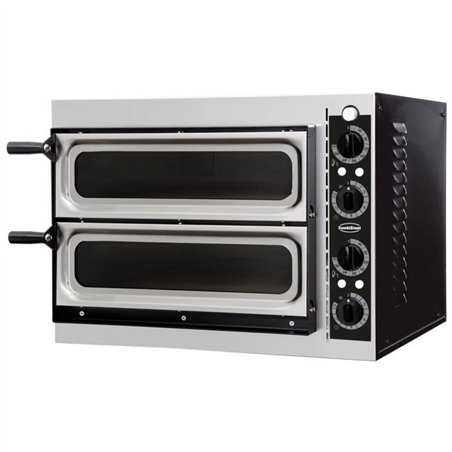 Cuptor pentru pizza, cu feronerie dublă, 2 niveluri, PIZZA OVEN DOUBLE WINDOW 2 x 1, Combi Steel