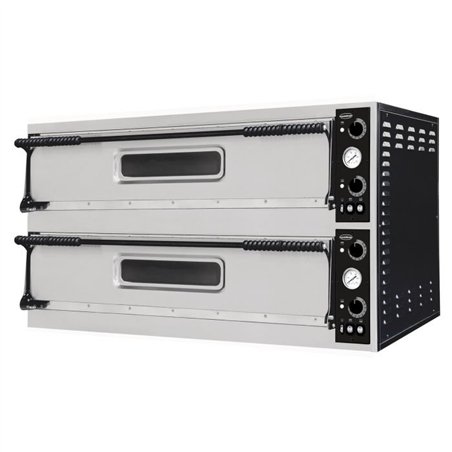 Cuptor pentru pizza, dublu, 2 x 3 tăvi, Combi Steel