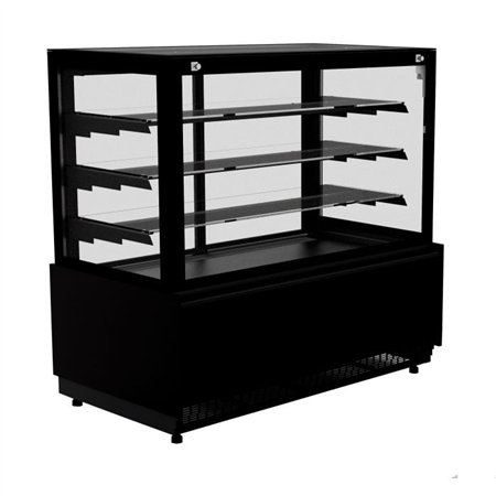 Vitrină frigorifică pentru patiserie, design elegant, COLD DISPLAY NERO 1.0, Combi Steel