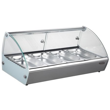 Vitrină de servire, 4 tăvi GN, încălzire, HOT DISPLAY 4 1/3 GN, Combi Steel