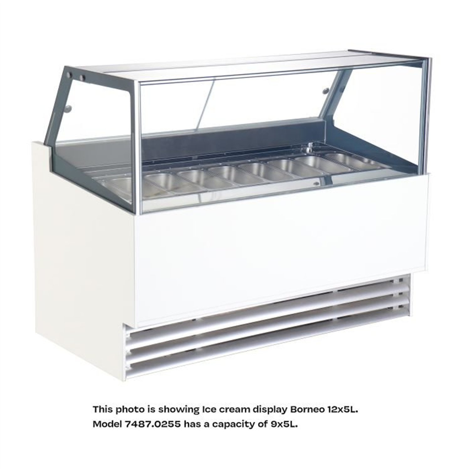 Vitrină frigorifică pentru înghețată, 9 compartimente x 5L, ICE CREAM DISPLAY PHUKET 9X5L, Combi Steel