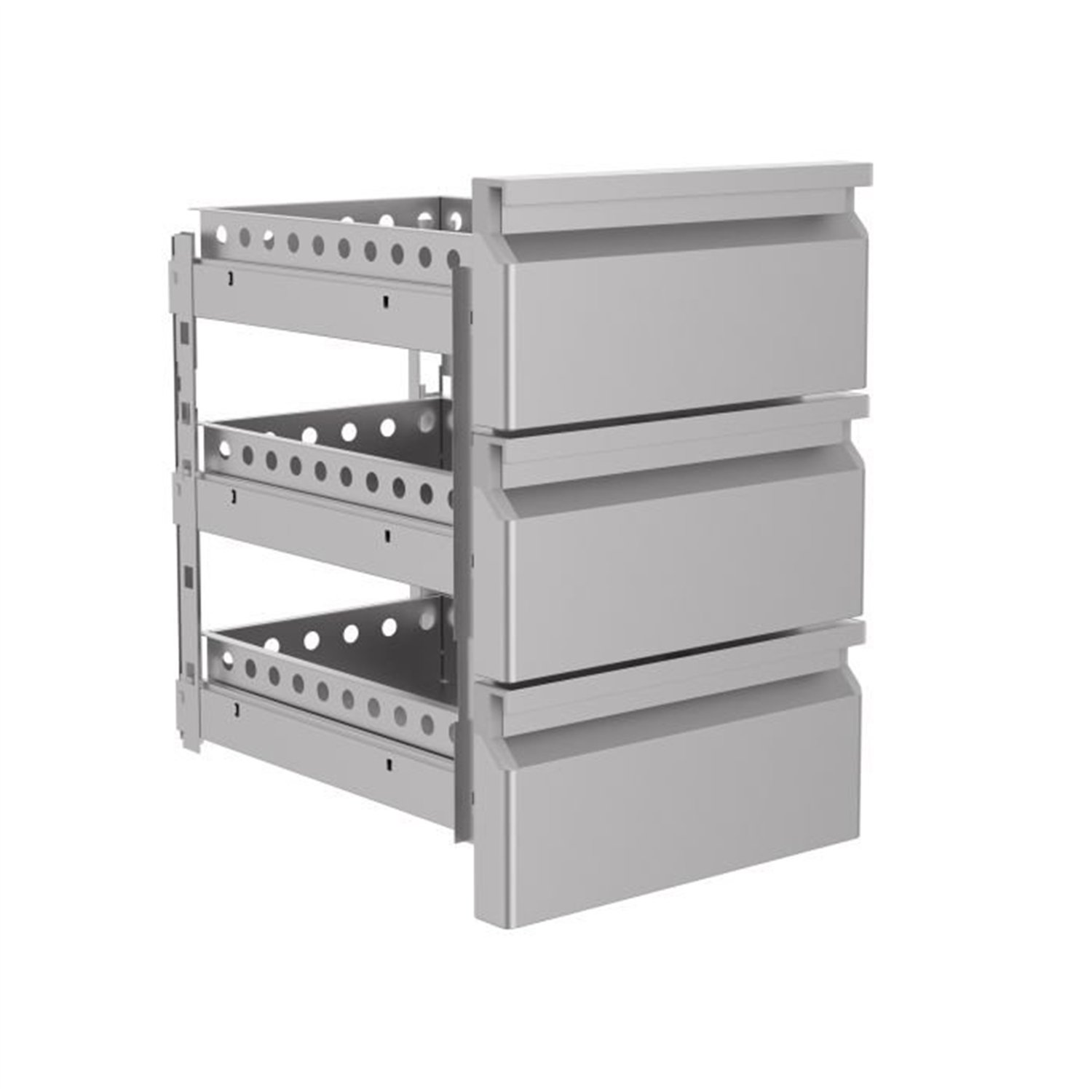 Set sertare, monobloc, închidere ușoară, 1/3, Combisteel