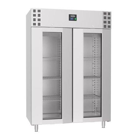 Refrigerator cu uși din sticlă, mono bloc, 1400 L, Combi Steel