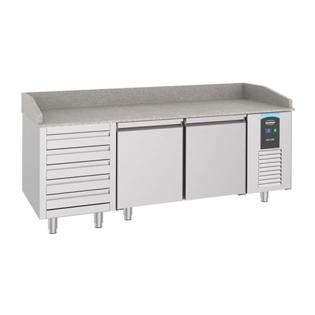 Mese de preparare pizza, 2 uși, 5 sertare, PIZZA COUNTER 2 DOORS 5 DRAWERS, Combi Steel