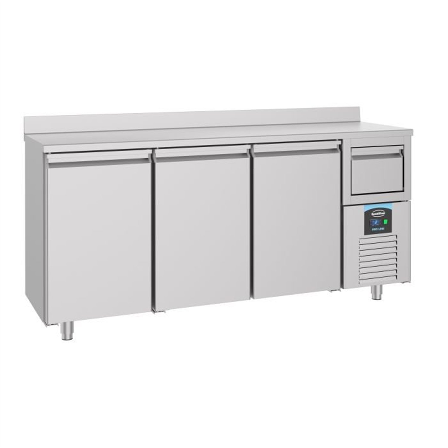 Masă frigorifică, 3 uși, cu sertar de eliminare pentru cafea, 600 REFRIGERATED COUNTER, marca Combi Steel.