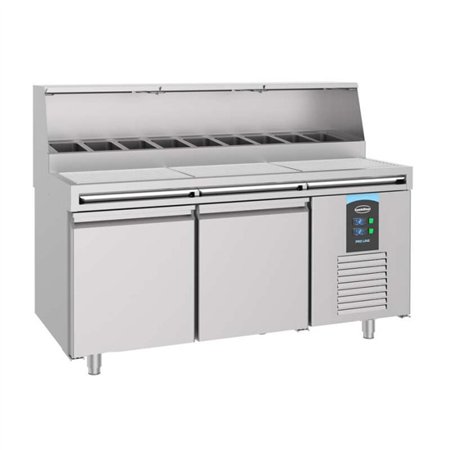 Mese de preparare pizza, 2 uși, 9 compartimente 1/3GN, PIZZA COUNTER 2 DOORS 9x 1/3GN CONTAINER, Combi Steel