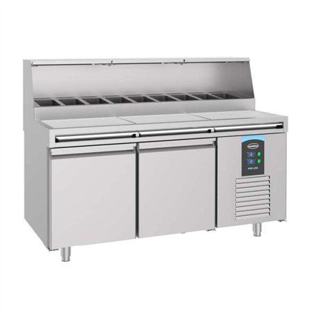 Mese de preparare pizza, 2 uși, 9 compartimente 1/3GN, PIZZA COUNTER 2 DOORS 9x 1/3GN CONTAINER, Combi Steel
