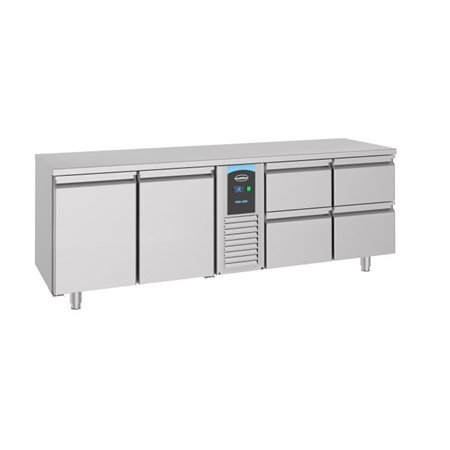 Masă frigorifică, 2 uși și 4 sertare, monobloc, Energy Line, 700 REFRIGERATED COUNTER 2 DOORS AND 4 DRAWERS MONOBLOCK ENERGY LIN