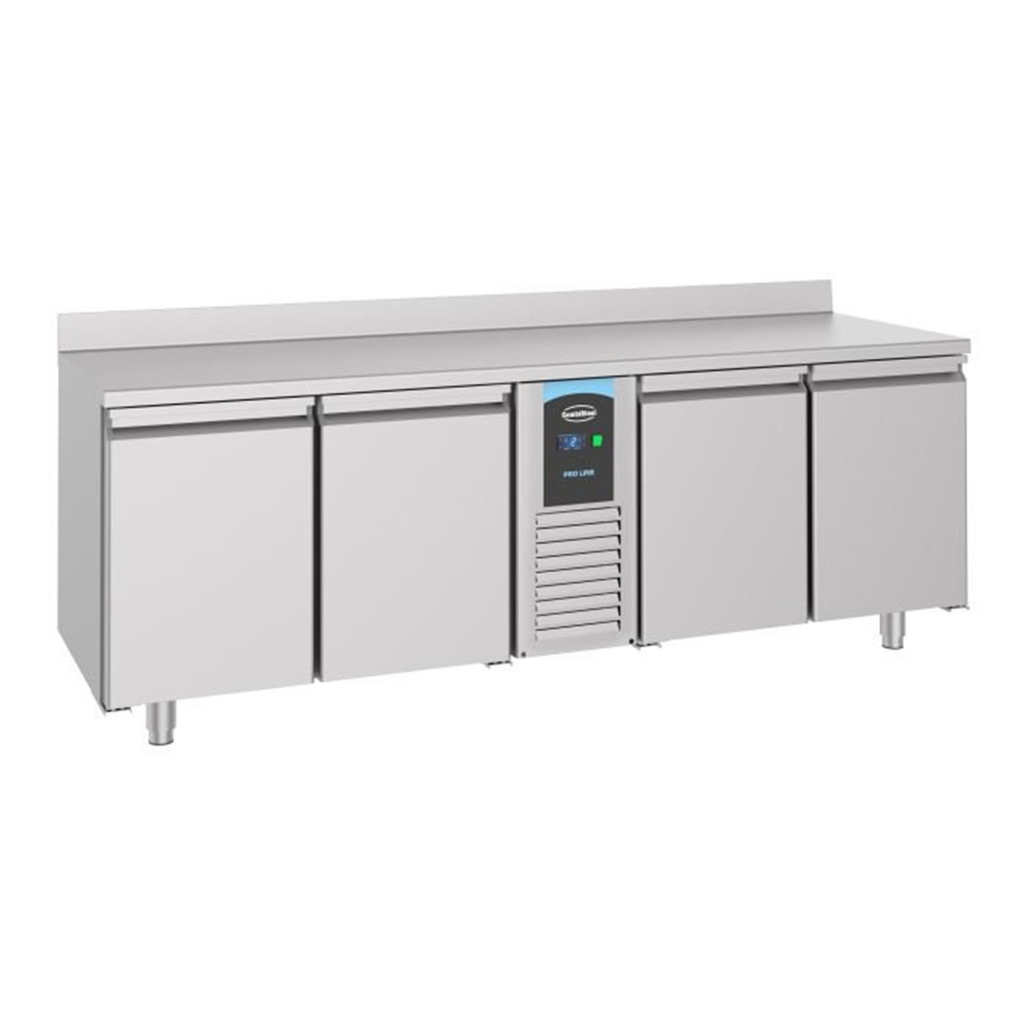 Masă frigorifică, 4 uși, monobloc, linie energetică, 700 REFRIGERATED COUNTER UPSTAND, Combi Steel