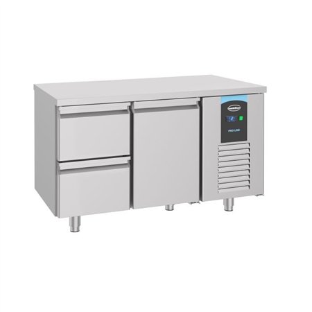 Masă frigorifică, 1 ușă, 2 sertare, 700 REFRIGERATED COUNTER ENERGY LINE, Combi Steel