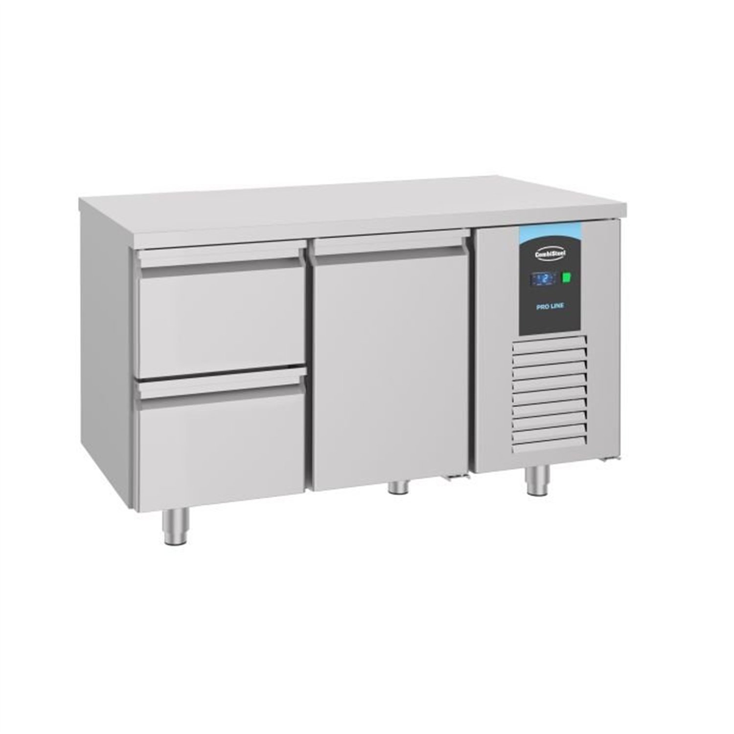Masă frigorifică, 1 ușă, 2 sertare, 700 REFRIGERATED COUNTER ENERGY LINE, Combi Steel