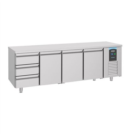 Masă frigorifică, 3 uși, 3 sertare, model 700 REFRIGERATED COUNTER 3 DOORS 3 DRAWERS ENERGY LINE, Combi Steel