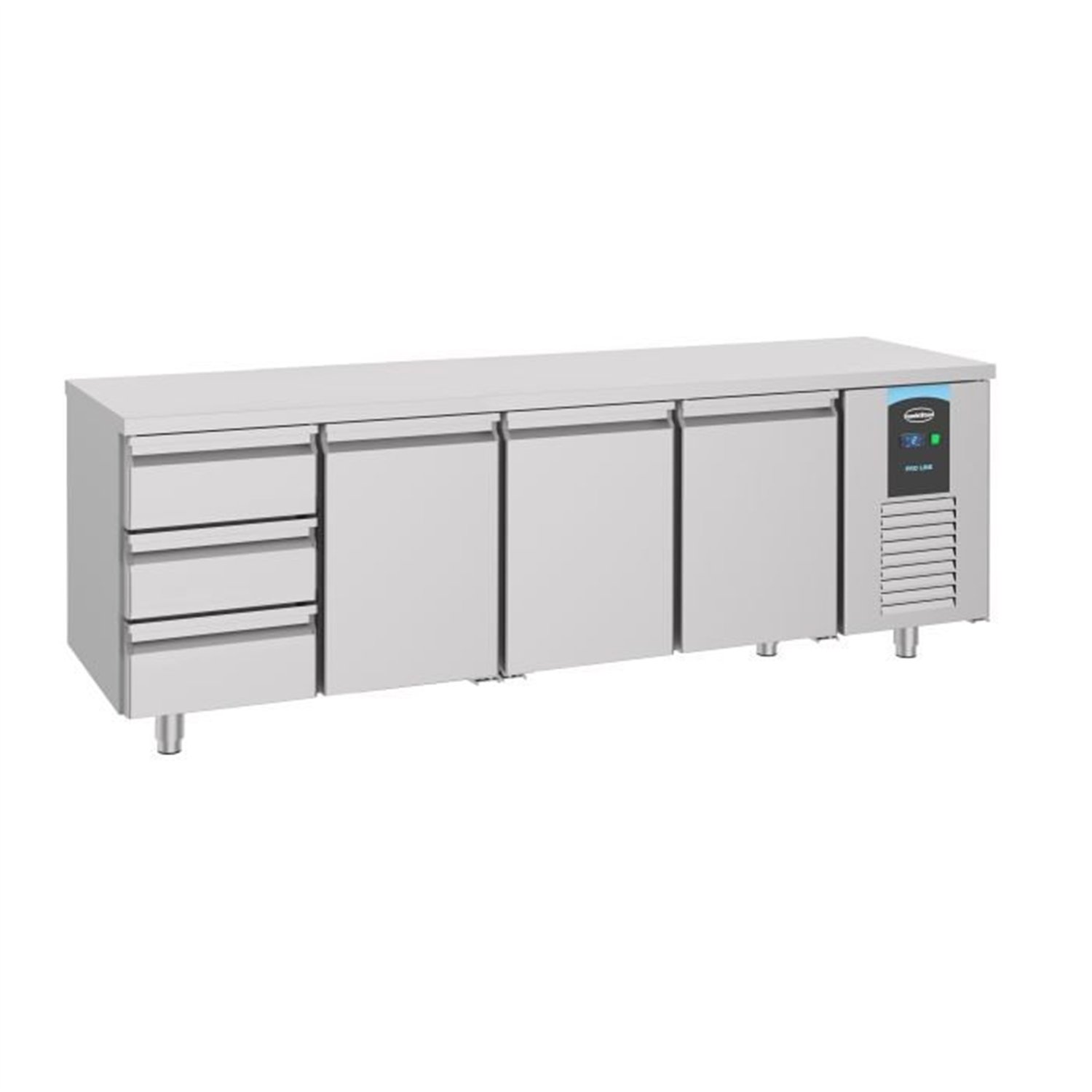 Masă frigorifică, 3 uși, 3 sertare, model 700 REFRIGERATED COUNTER 3 DOORS 3 DRAWERS ENERGY LINE, Combi Steel