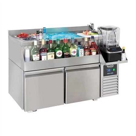 Mese refrigerate, cu 2 uși și stație bar pentru cocktailuri, Combi Steel