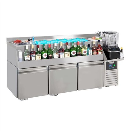 Mese refrigerate, 3 uși, stație bar cocktail, Combi Steel