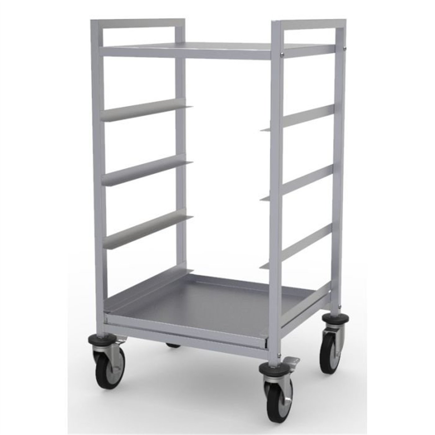 Cărucior pentru servire, cu coș, 500x500 mm, Combi Steel