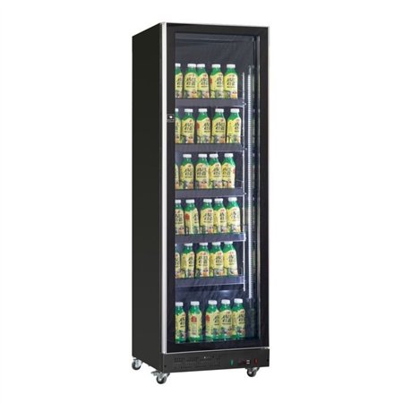 Vitrină frigorifică cu ușă din sticlă, 1 ușă, negru, Combi Steel